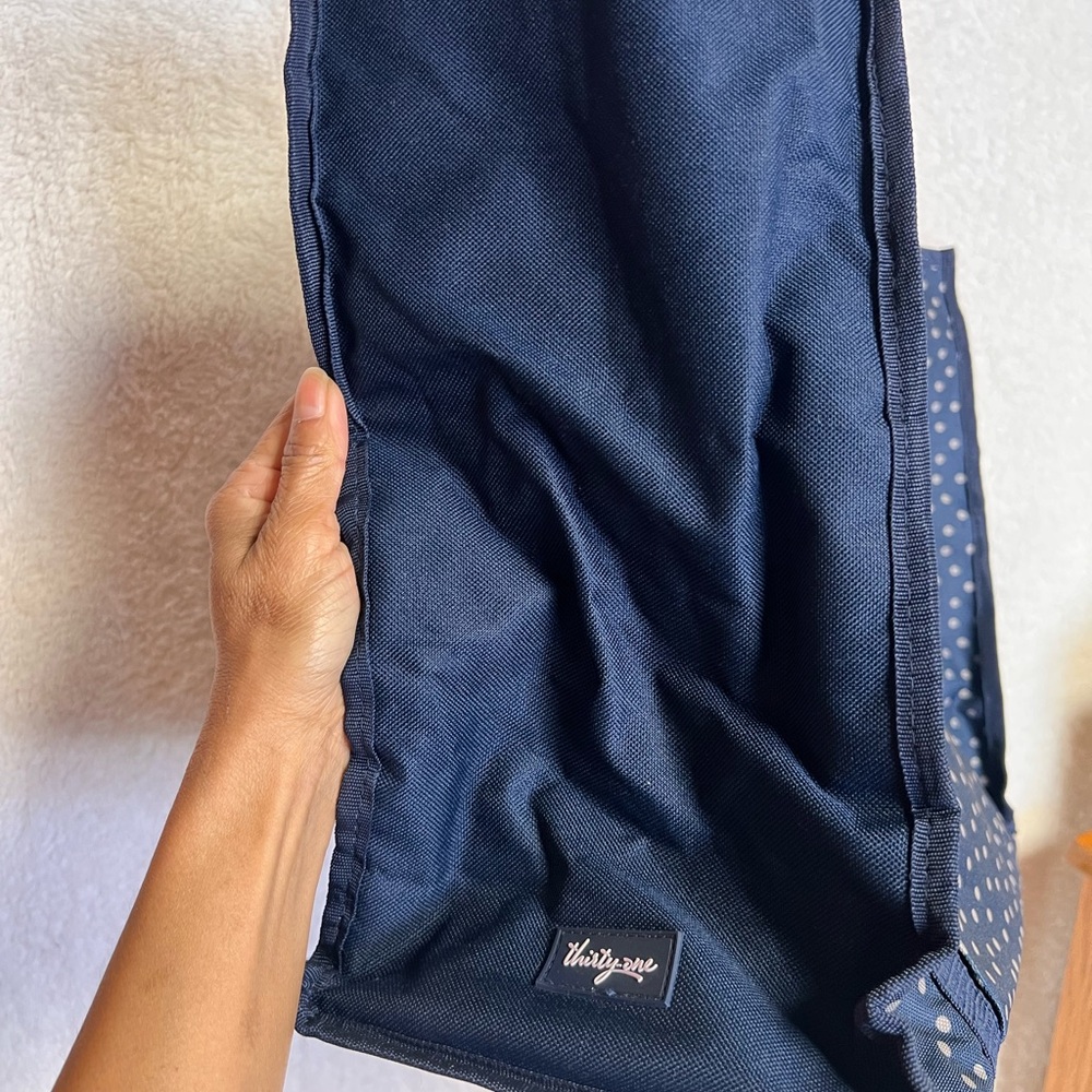 Thirty-One Navy and White Polka Dot Tote - Picture 3 of 7